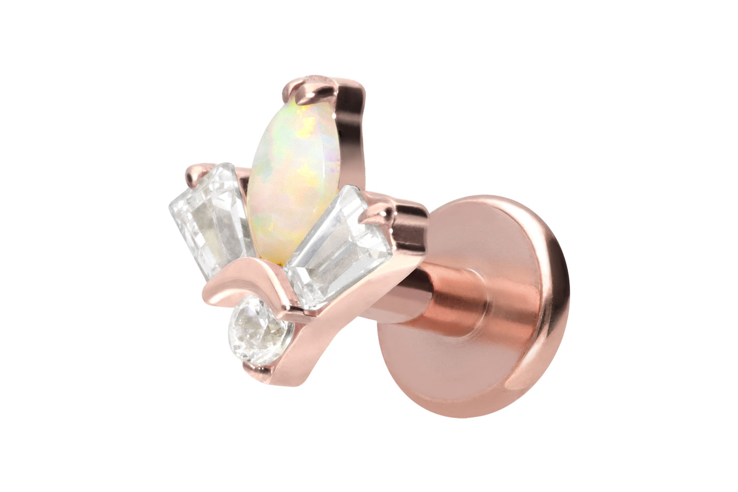 Titan Labret Piercing mit Innengewinde LOTUSBLÜTE